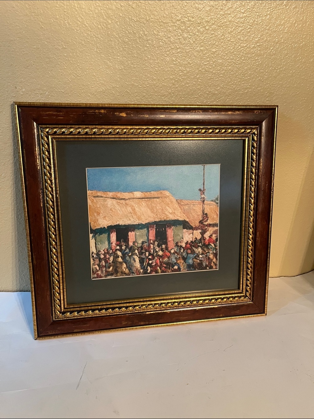 Framed Yoryi Morel  “Fiesta Campesena” Dominican Folkloric Art Print